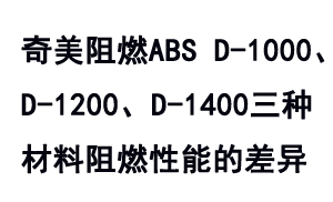 奇美TBBA系列防火級ABS D-1000、D-1200及D-1400之間的阻燃性能差異